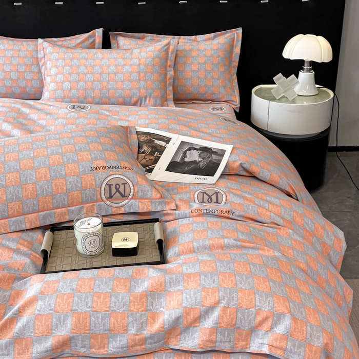 91家纺网 家纺一手货源 找家纺 铭成 2024新款全棉生态喷气加厚磨毛四件套 祖玛珑-桔