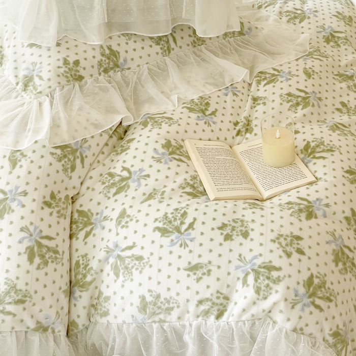 91家纺网 家纺一手货源 找家纺 玛奇朵2023新款秋冬新品5D立体雕花牛奶绒四件套 温妮-绿