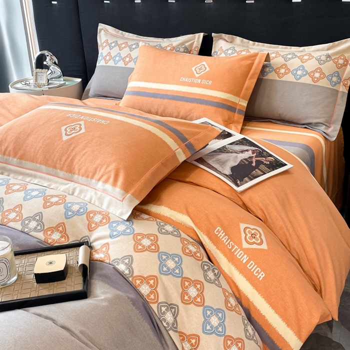 91家纺网 家纺一手货源 找家纺 铭成 2024新款全棉生态喷气加厚磨毛单品被套 卡纳尔-桔