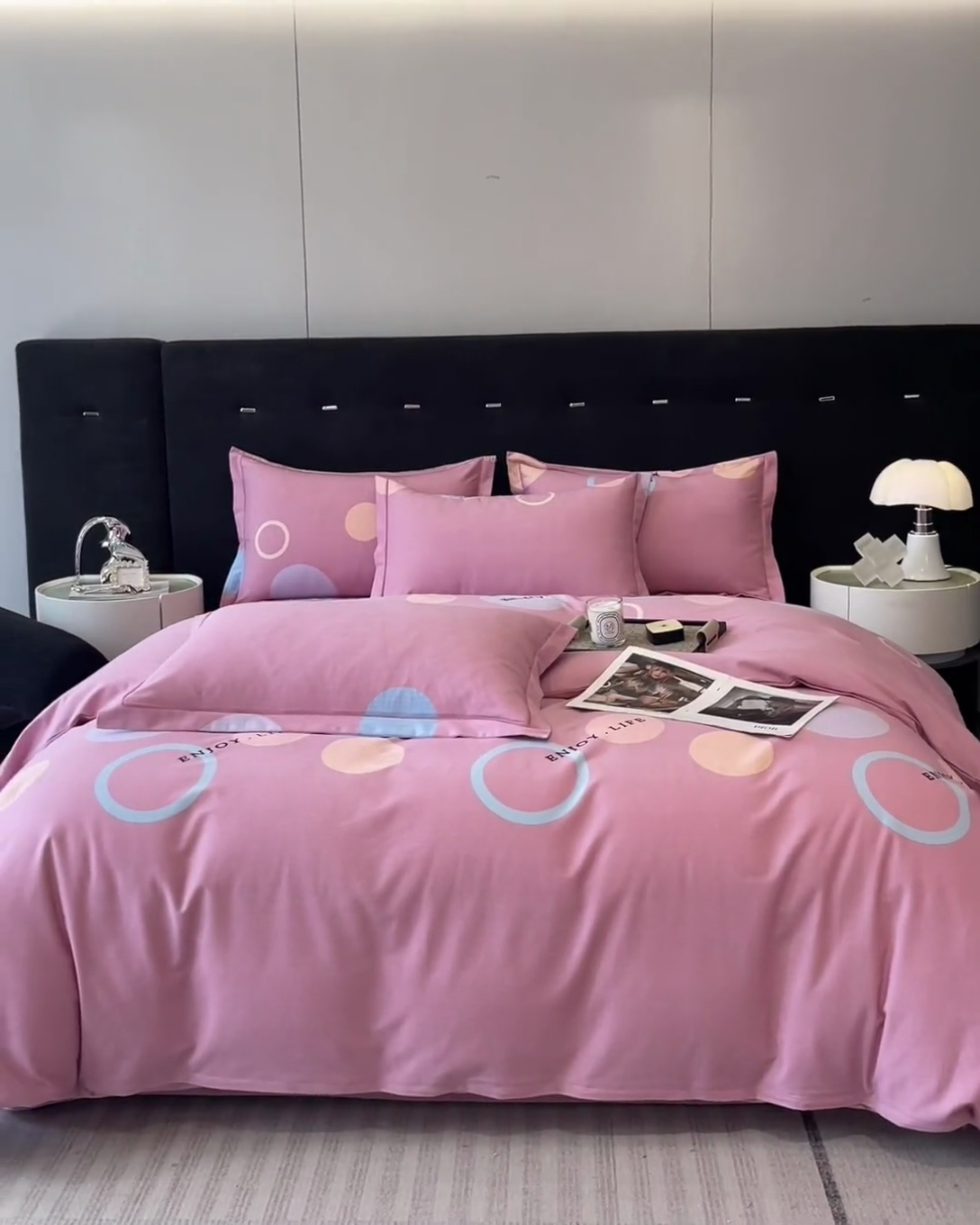 91家纺网 家纺一手货源 找家纺 铭成 2024新款全棉生态喷气加厚磨毛单品被套 舞动青春-粉