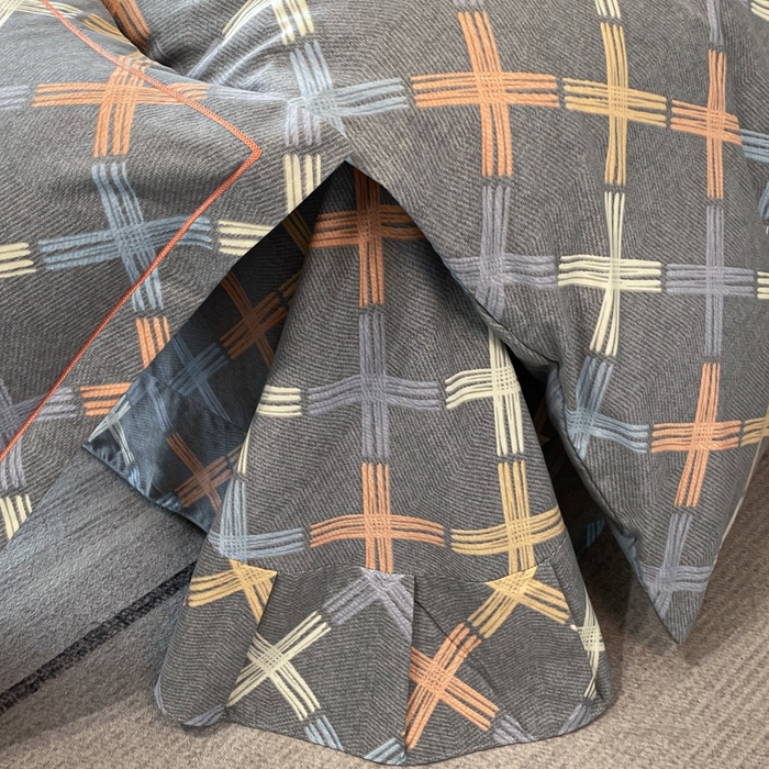 91家纺网 家纺一手货源 找家纺 铭成 2024新款全棉生态喷气加厚磨毛四件套 布朗尼-灰