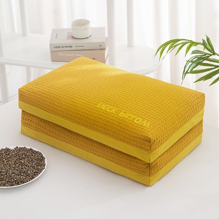 91家纺网 家纺一手货源 找家纺 （总）织布人 2023新款可拆洗全棉A版水洗棉B版华夫格全荞麦枕头枕套+枕芯