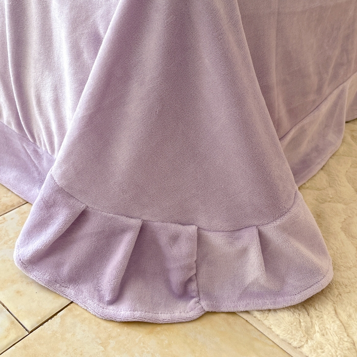 91家纺网 家纺一手货源 找家纺 玛奇朵2023新款秋冬新品5D立体雕花牛奶绒四件套 郁金香-紫