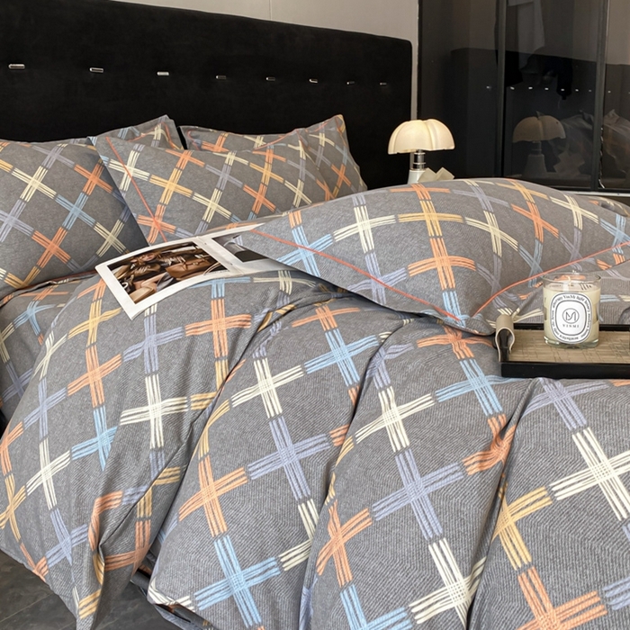 91家纺网 家纺一手货源 找家纺 铭成 2024新款全棉生态喷气加厚磨毛单品被套 布朗尼-灰