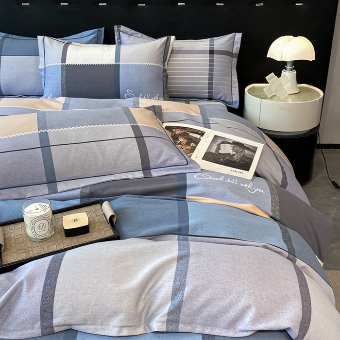 91家纺网 家纺一手货源 找家纺 铭成 2024新款全棉生态喷气加厚磨毛单品被套 哈伦-灰