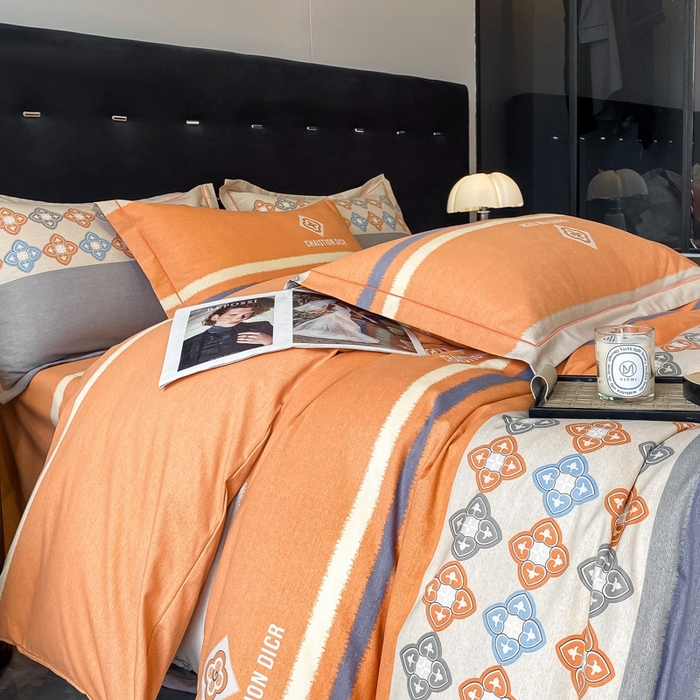 91家纺网 家纺一手货源 找家纺 铭成 2024新款全棉生态喷气加厚磨毛单品被套 卡纳尔-桔