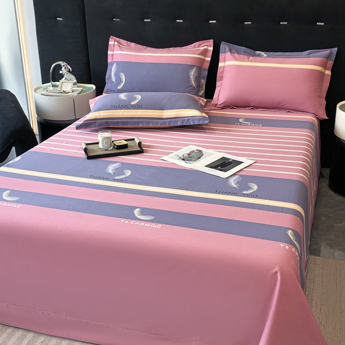 91家纺网 家纺一手货源 找家纺 铭成 2024新款全棉生态喷气加厚磨毛单品床单 风光无限-粉