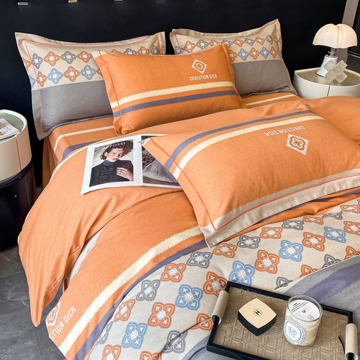 91家纺网 家纺一手货源 找家纺 铭成 2024新款全棉生态喷气加厚磨毛单品被套 卡纳尔-桔