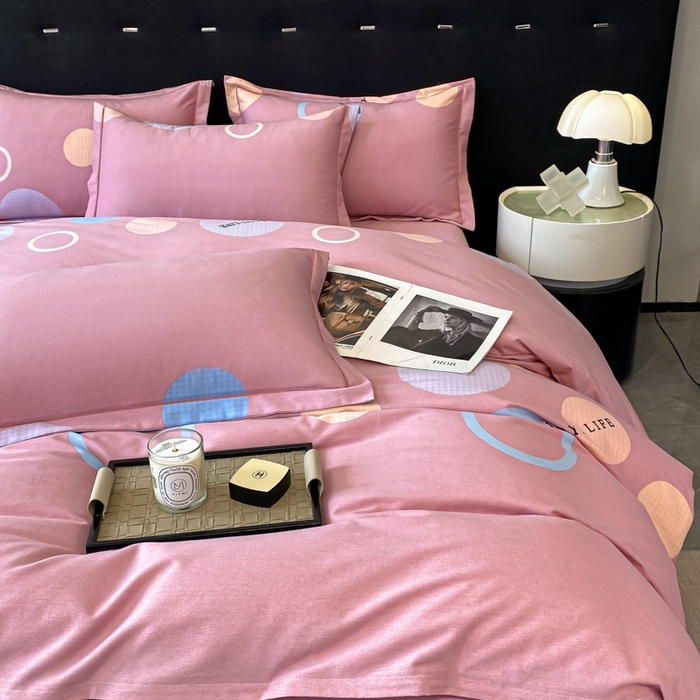 91家纺网 家纺一手货源 找家纺 铭成 2024新款全棉生态喷气加厚磨毛单品被套 舞动青春-粉