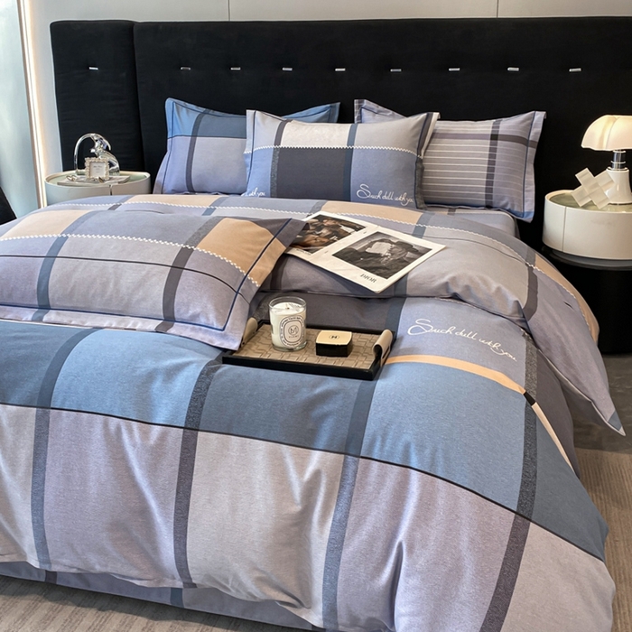 91家纺网 家纺一手货源 找家纺 铭成 2024新款全棉生态喷气加厚磨毛单品被套 哈伦-灰