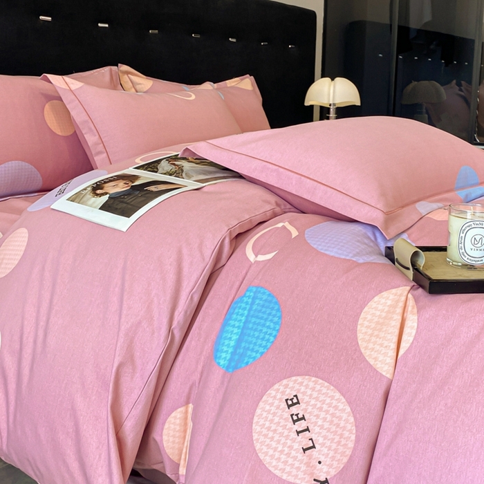 91家纺网 家纺一手货源 找家纺 铭成 2024新款全棉生态喷气加厚磨毛单品被套 舞动青春-粉