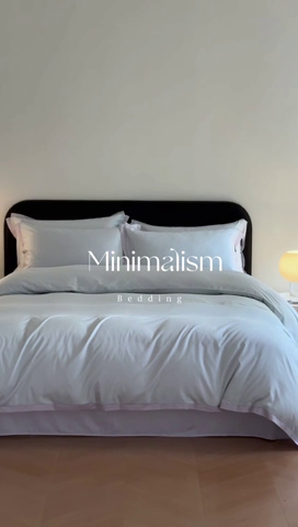 91家纺网 家纺一手货源 找家纺 618家纺2023新款180支长绒棉高支贡缎四件套 安迪-湖光蓝浅紫