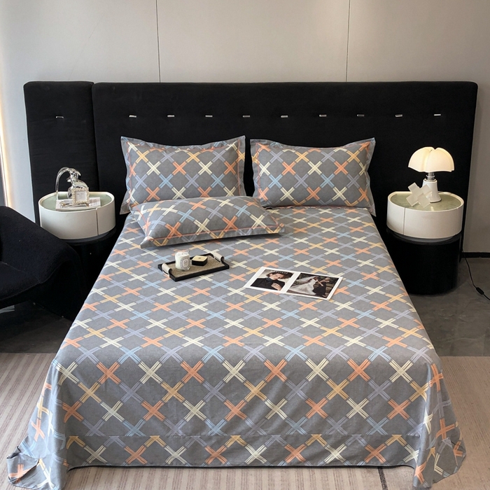 91家纺网 家纺一手货源 找家纺 铭成 2024新款全棉生态喷气加厚磨毛单品床单 布朗尼-灰