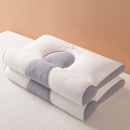（总）织布人 2023新款枕芯针织空气层小半圆承托颈椎枕牵引枕羽丝绒枕头枕芯