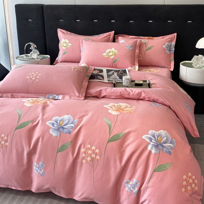 91家纺网 家纺一手货源 找家纺 铭成 2024新款全棉生态喷气加厚磨毛单品被套 瑞丽-粉