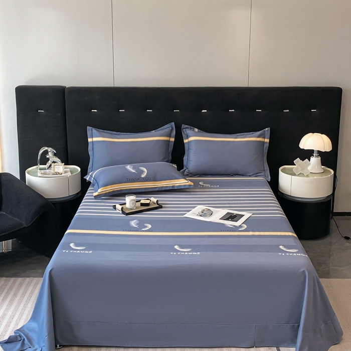 91家纺网 家纺一手货源 找家纺 铭成 2024新款全棉生态喷气加厚磨毛单品床单 风光无限-灰