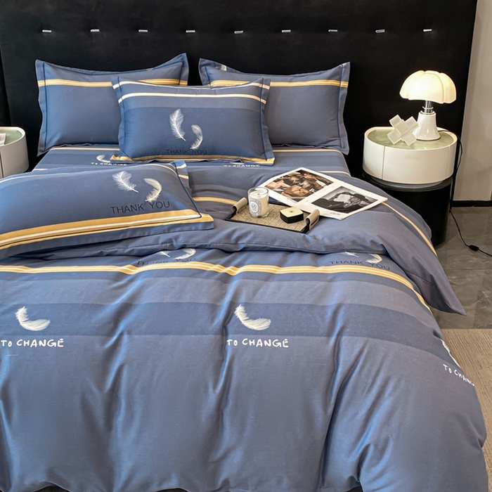 91家纺网 家纺一手货源 找家纺 铭成 2024新款全棉生态喷气加厚磨毛单品被套 风光无限-灰