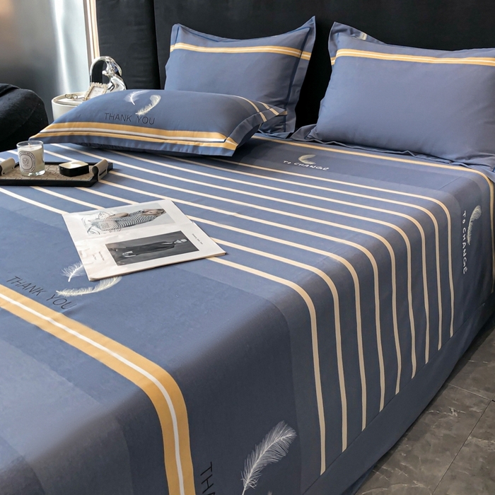 91家纺网 家纺一手货源 找家纺 铭成 2024新款全棉生态喷气加厚磨毛单品床单 风光无限-灰