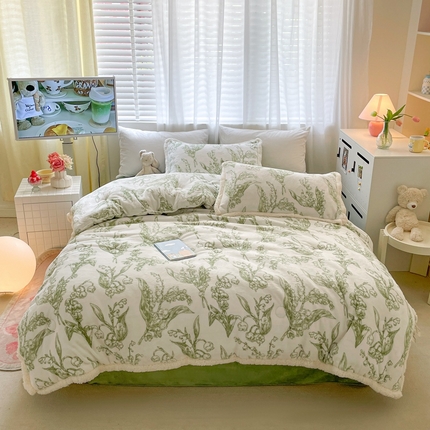 91家纺网 家纺一手货源 找家纺 （总）大彩家居 2023新款高克重牛奶绒冬被四件套