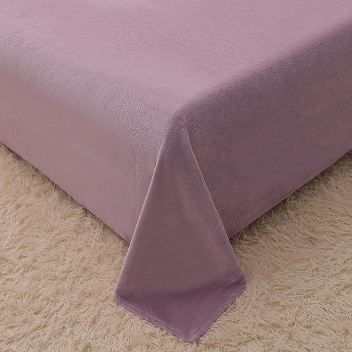 91家纺网 家纺一手货源 找家纺 简爱2025新款纯色双拼牛奶绒四件套被套（跑量款）直播 优雅紫