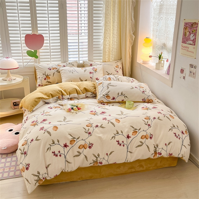 91家纺网 家纺一手货源 找家纺 古吉梦 2023新增牛奶绒印花（跑量款） 花蔓藤