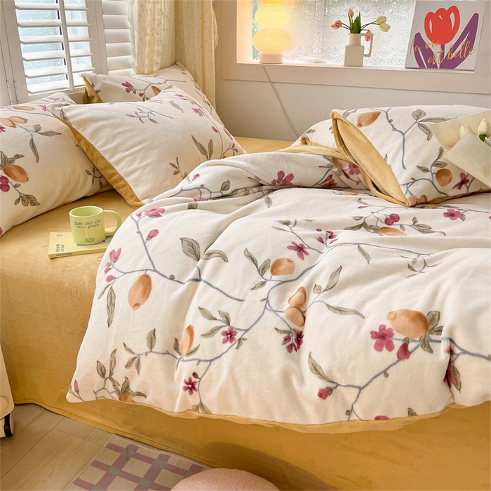 91家纺网 家纺一手货源 找家纺 古吉梦 2023新增牛奶绒印花（跑量款） 花蔓藤