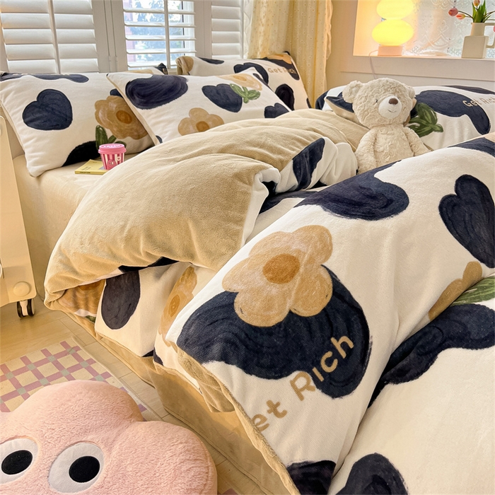 91家纺网 家纺一手货源 找家纺 古吉梦 2023新增牛奶绒印花（跑量款） 时尚花语