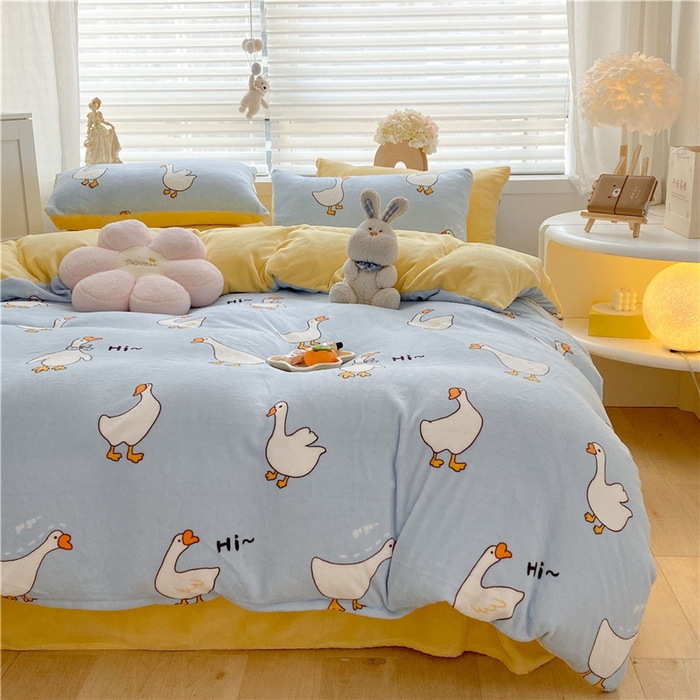 91家纺网 家纺一手货源 找家纺 古吉梦 2023新增牛奶绒印花（跑量款） 大白鹅