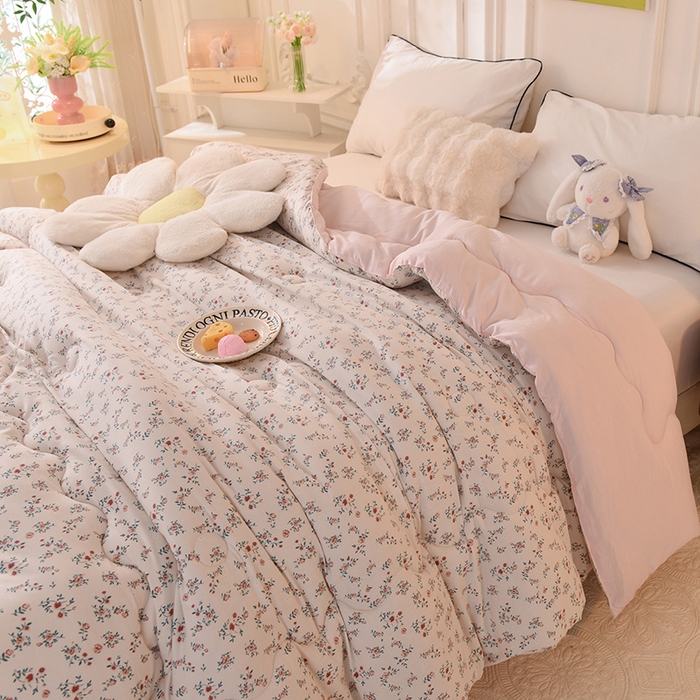 91家纺网 家纺一手货源 找家纺 妖妖家纺 2023妖妖超柔水洗双层纱冬被 蜜苑