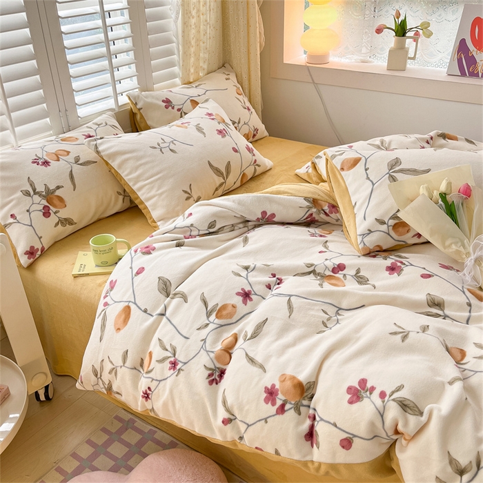 91家纺网 家纺一手货源 找家纺 古吉梦 2023新增牛奶绒印花（跑量款） 花蔓藤