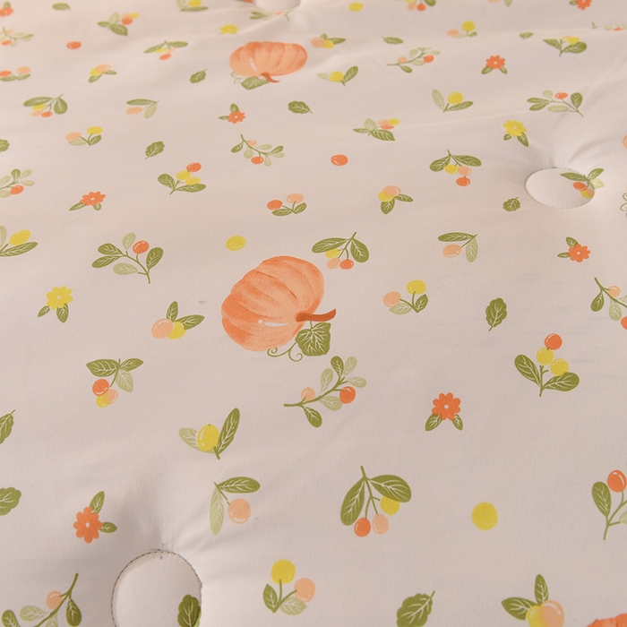 91家纺网 家纺一手货源 找家纺 妖妖家纺 2023妖妖超柔水洗双层纱冬被 南瓜瓜