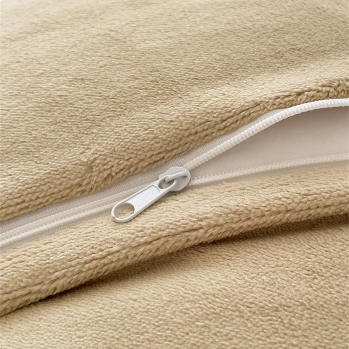 91家纺网 家纺一手货源 找家纺 古吉梦 2023新款牛奶绒纯色双拼（跑量款）四件套 奶芋色+杏仁