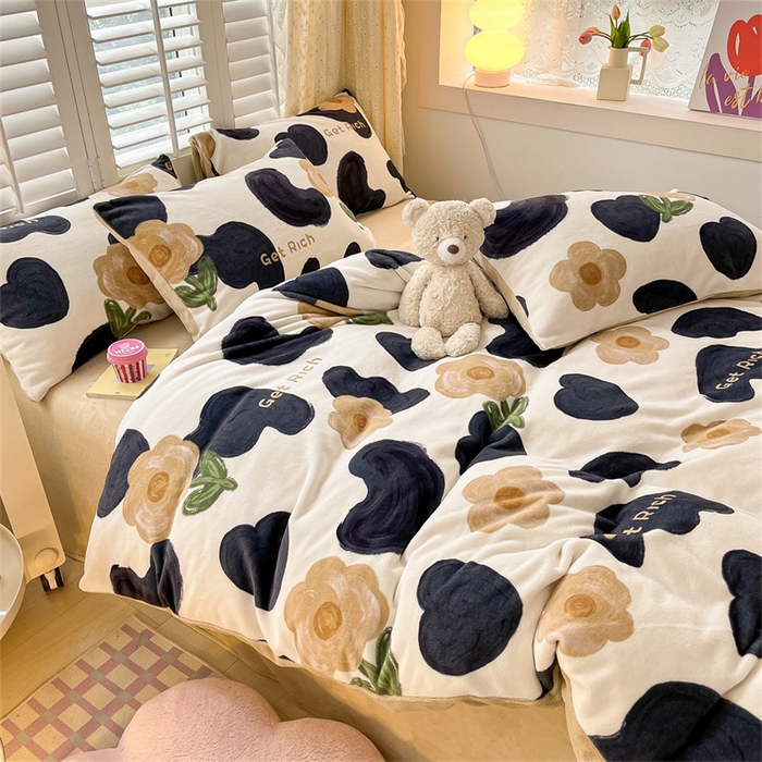 91家纺网 家纺一手货源 找家纺 古吉梦 2023新增牛奶绒印花（跑量款） 时尚花语