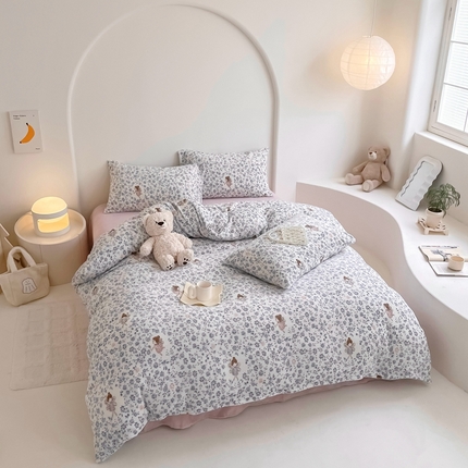 潘朵拉 2023新款秋冬ins韩系牛奶绒印花四件套 仙子