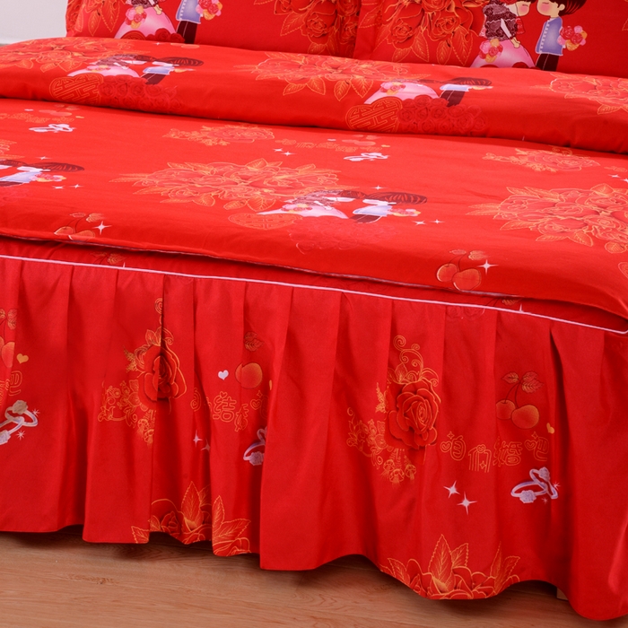 91家纺网 家纺一手货源 找家纺 优家居 2023新款床裙三件套 玫瑰恋人