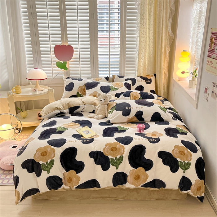 91家纺网 家纺一手货源 找家纺 古吉梦 2023新增牛奶绒印花（跑量款） 时尚花语