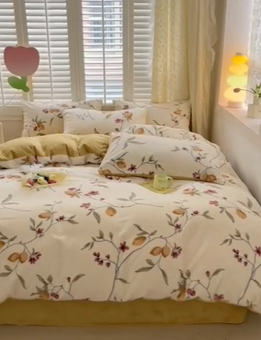 91家纺网 家纺一手货源 找家纺 古吉梦 2023新增牛奶绒印花（跑量款） 花蔓藤