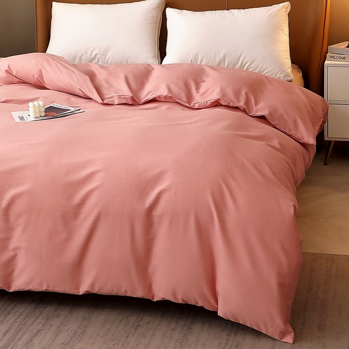 91家纺网 家纺一手货源 找家纺 晶缦家纺 2023加厚全棉纯色生态磨毛多规格单品四件套--被套 纯依-粉玉