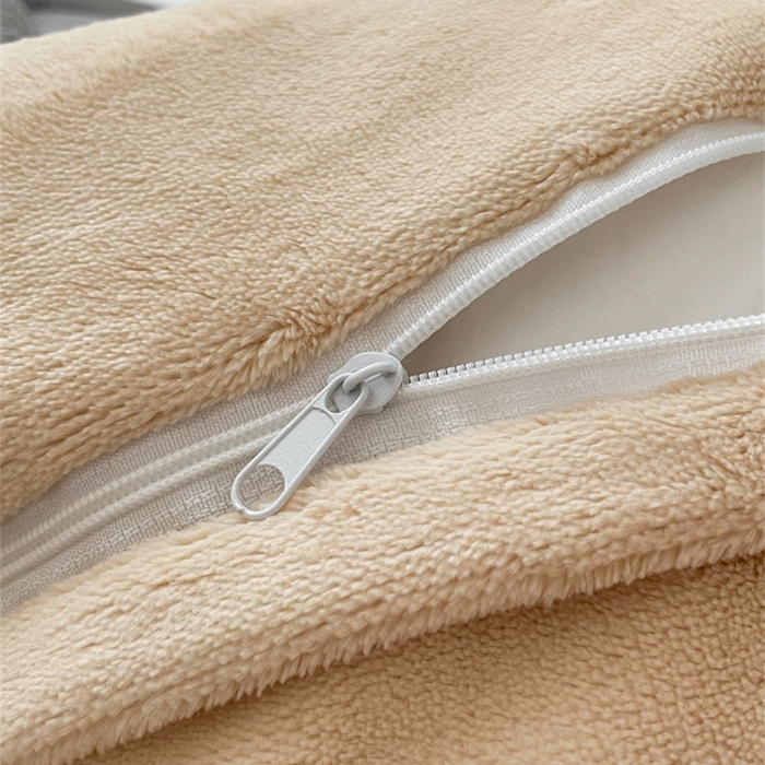 91家纺网 家纺一手货源 找家纺 古吉梦 2023新款牛奶绒纯色双拼（跑量款）四件套 经典灰+香槟