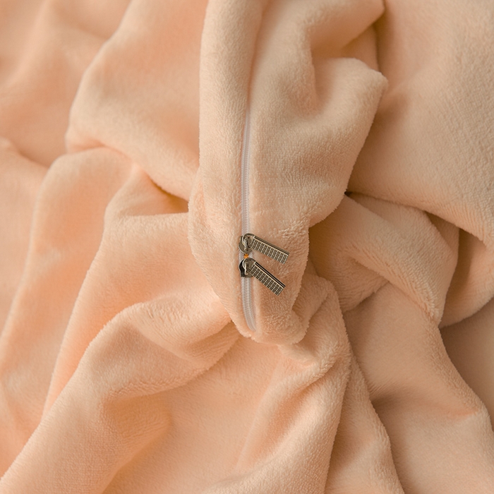 91家纺网 家纺一手货源 找家纺 简爱2025新款纯色双拼牛奶绒四件套被套（跑量款）直播 奶油色