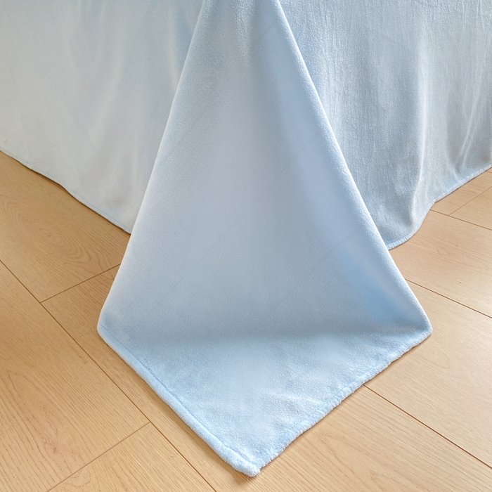 91家纺网 家纺一手货源 找家纺 沐慕 2024新款牛奶绒加厚保暖卡通印花四件套 蓝色花海