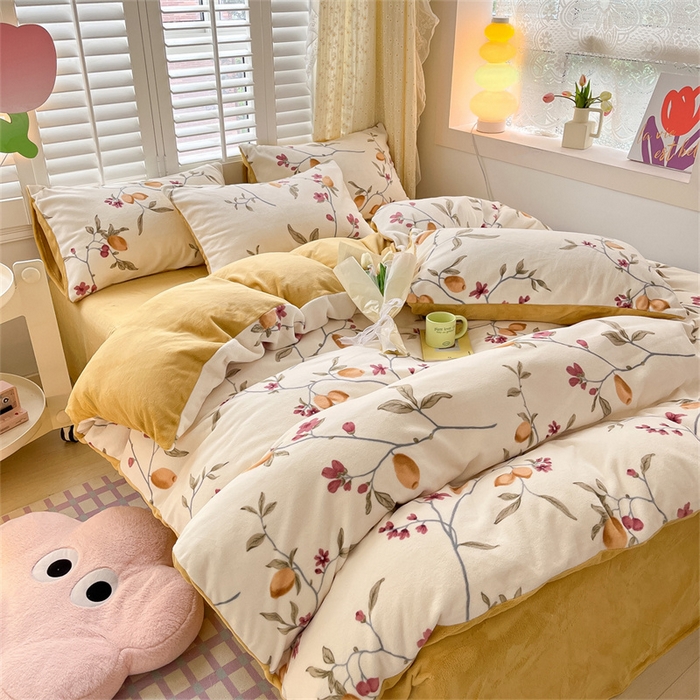 91家纺网 家纺一手货源 找家纺 古吉梦 2023新增牛奶绒印花（跑量款） 花蔓藤