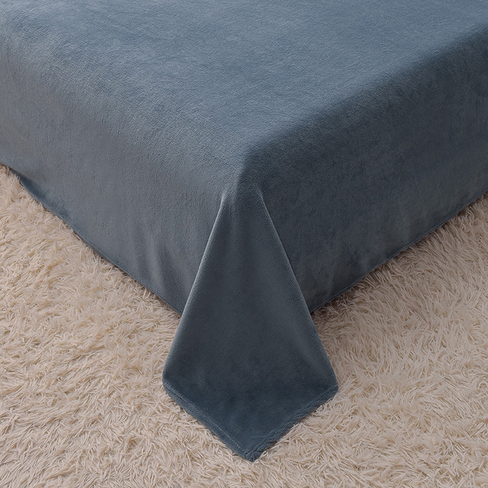 91家纺网 家纺一手货源 找家纺 简爱2025新款纯色双拼牛奶绒四件套被套（跑量款）直播 宾利蓝