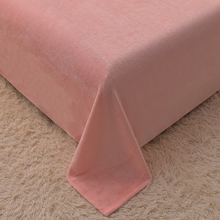 91家纺网 家纺一手货源 找家纺 简爱2025新款纯色双拼牛奶绒四件套被套（跑量款）直播 樱花粉