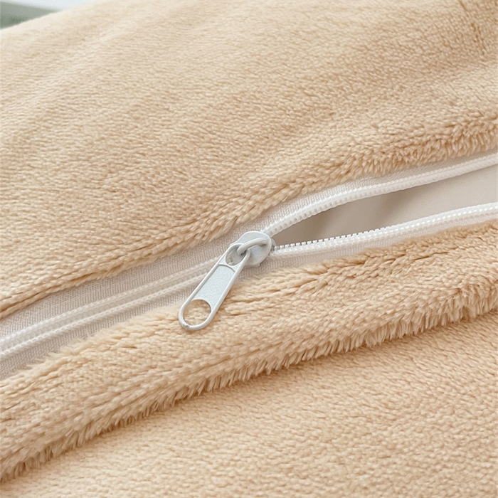 91家纺网 家纺一手货源 找家纺 古吉梦 2023新款牛奶绒纯色双拼（跑量款）四件套 清澈蓝+香槟