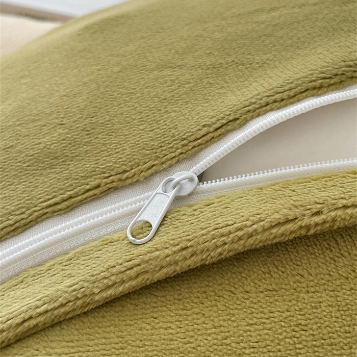 91家纺网 家纺一手货源 找家纺 古吉梦 2023新款牛奶绒纯色双拼（跑量款）四件套 香槟+苹果绿