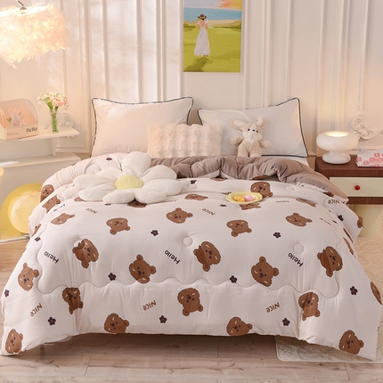 妖妖家纺 2023妖妖超柔水洗双层纱冬被 呆呆熊