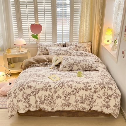 91家纺网 家纺一手货源 找家纺 古吉梦 2023新增牛奶绒印花（跑量款） 美式花园