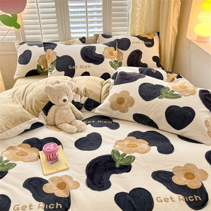 91家纺网 家纺一手货源 找家纺 古吉梦 2023新增牛奶绒印花（跑量款） 时尚花语