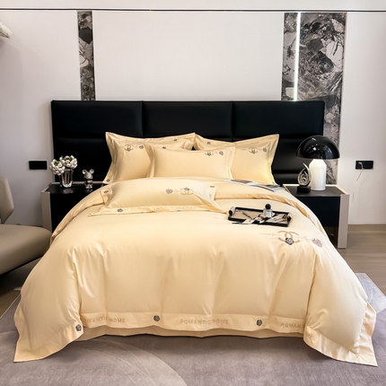 梧桐家居    2023新款13376全棉轻奢刺绣四件套-罗薇系列 罗薇-香槟